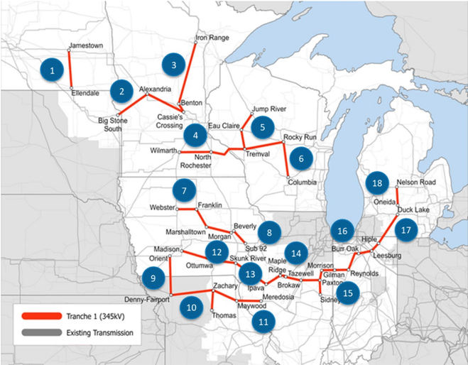 MISO Tranche 1 Portfolio Map