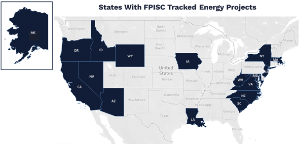 States with FPISC Tracked Energy Projects
